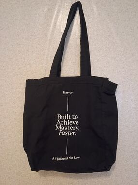 Harveys Black Canvas Tote Bag with White Print